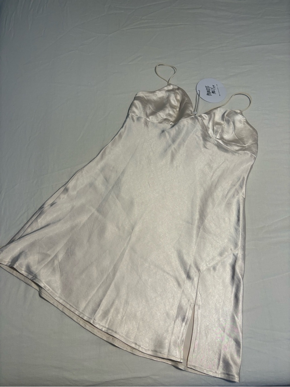Princess Polly Champagne Satin Mini Dress